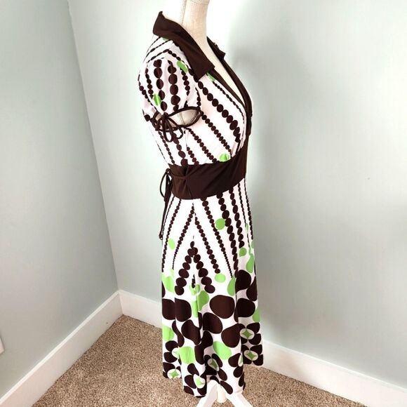 SPEECHLESS WOMEN'S POLKA DOT DEEP V NECK  RETRO DRESS SIZE SMALL - Picture 3 of 5